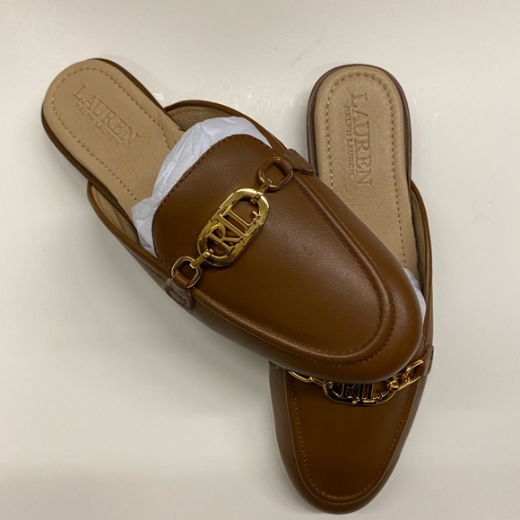 Lauren Ralph Lauren Shoes - Ralph Lauren Brown Mule Lauren Ralph Lauren Averi Mule Poli Tan Soft Nappa